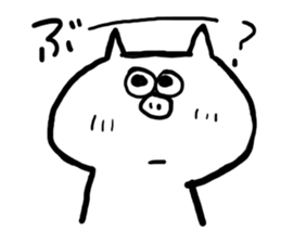 Sticker of white pig sticker #1596674