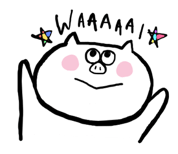 Sticker of white pig sticker #1596678