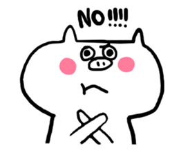 Sticker of white pig sticker #1596695