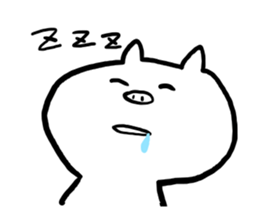 Sticker of white pig sticker #1596710