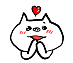 Sticker of white pig sticker #1596711