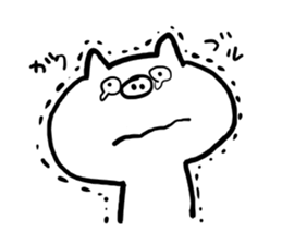 Sticker of white pig sticker #1596712