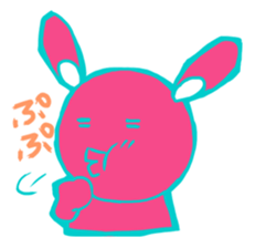 Amusing rabbit stamp sticker #1599717