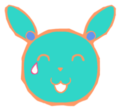 Amusing rabbit stamp sticker #1599725