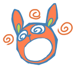 Amusing rabbit stamp sticker #1599736