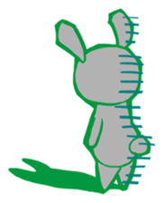 Amusing rabbit stamp sticker #1599747