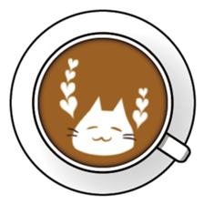 Latte art Cat sticker #1599797