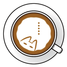 Latte art Cat sticker #1599799