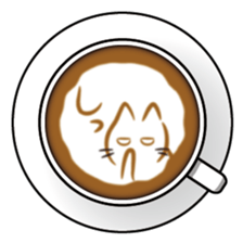 Latte art Cat sticker #1599800