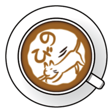 Latte art Cat sticker #1599801