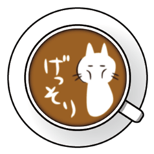Latte art Cat sticker #1599804