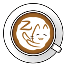 Latte art Cat sticker #1599805