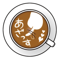 Latte art Cat sticker #1599806