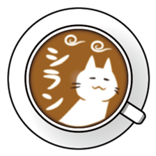 Latte art Cat sticker #1599810