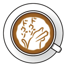 Latte art Cat sticker #1599813