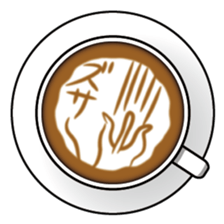 Latte art Cat sticker #1599814