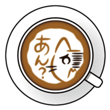 Latte art Cat sticker #1599817