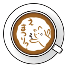 Latte art Cat sticker #1599824