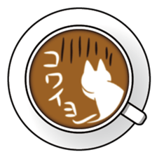 Latte art Cat sticker #1599827