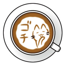 Latte art Cat sticker #1599828