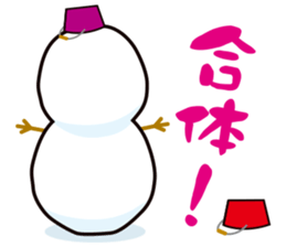 Japanese snowman sticker #1600026