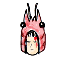 Prawns woman sticker #1600233