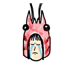 Prawns woman sticker #1600234