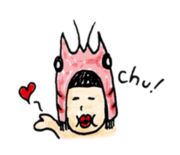 Prawns woman sticker #1600242
