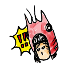 Prawns woman sticker #1600243