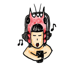 Prawns woman sticker #1600244