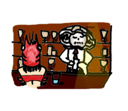 Prawns woman sticker #1600247