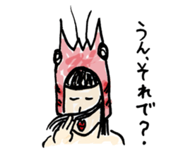 Prawns woman sticker #1600251