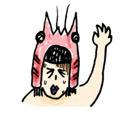 Prawns woman sticker #1600252