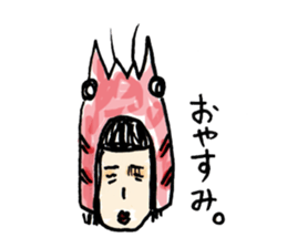Prawns woman sticker #1600254