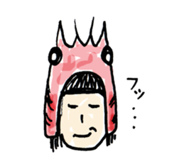 Prawns woman sticker #1600270
