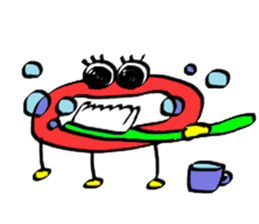 lip monster sticker #1601587