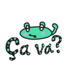 Frog KOMAME greets in French sticker #1603073