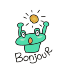 Frog KOMAME greets in French sticker #1603075