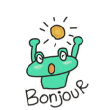 Frog KOMAME greets in French sticker #1603075