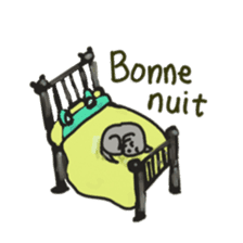 Frog KOMAME greets in French sticker #1603077
