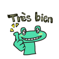 Frog KOMAME greets in French sticker #1603078