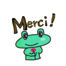 Frog KOMAME greets in French sticker #1603083
