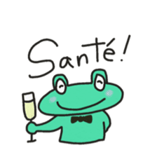 Frog KOMAME greets in French sticker #1603084