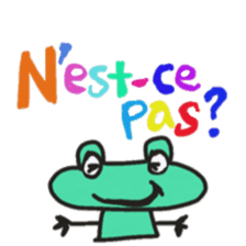 Frog KOMAME greets in French sticker #1603085