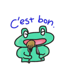 Frog KOMAME greets in French sticker #1603086