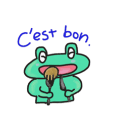Frog KOMAME greets in French sticker #1603086