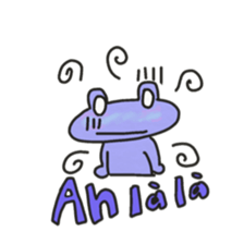 Frog KOMAME greets in French sticker #1603087