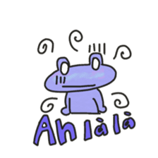 Frog KOMAME greets in French sticker #1603087