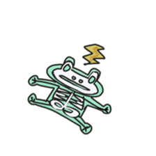 Frog KOMAME greets in French sticker #1603088