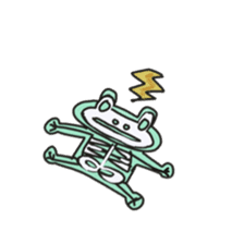 Frog KOMAME greets in French sticker #1603088